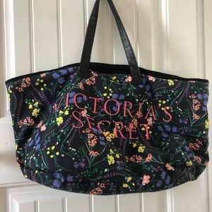 Victoria’s Secret floral canvas weekender bag